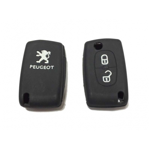 Чехол силиконовый для выкидного ключа Peugeot 2-кн (207,307,308) черный