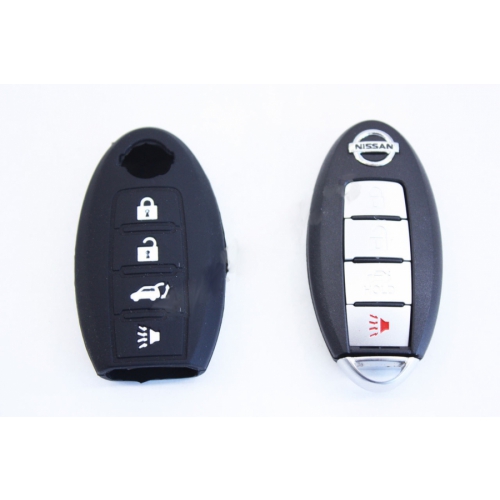 Чехол силиконовый для смарт-ключа Nissan 4-кн черный