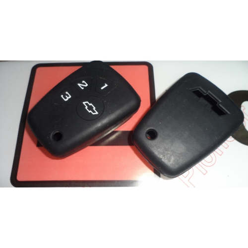 Чехол силиконовый для смарт-ключа Chevrolet 3-кн черный