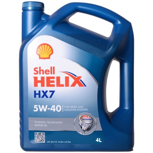 Масло моторное SHELL  5/40  HX7  Синее п/синт   4л, SHELL
