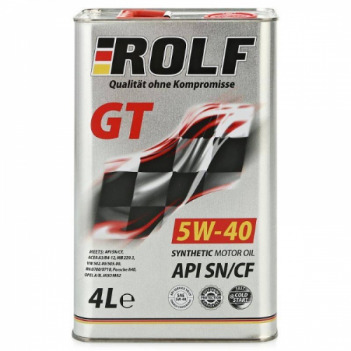 Масло моторное Rolf GT 5/40 SN/CF синтетическое 4 л [ 322229 ]